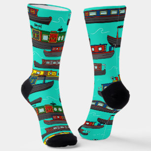 Kanal-Hausboot Muster-Schiffermütze Socken