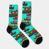 Kanal-Hausboot Muster-Schiffermütze Socken (Rechts)