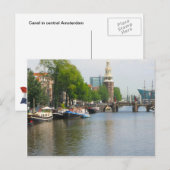 Kanal im Zentrum von Amsterdam Postkarte (Vorne/Hinten)