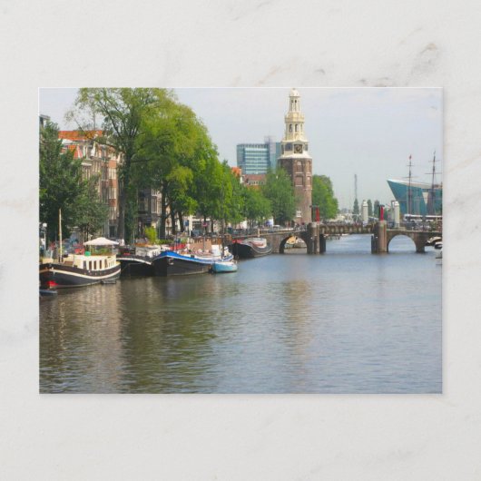 Kanal im Zentrum von Amsterdam Postkarte (Vorderseite)