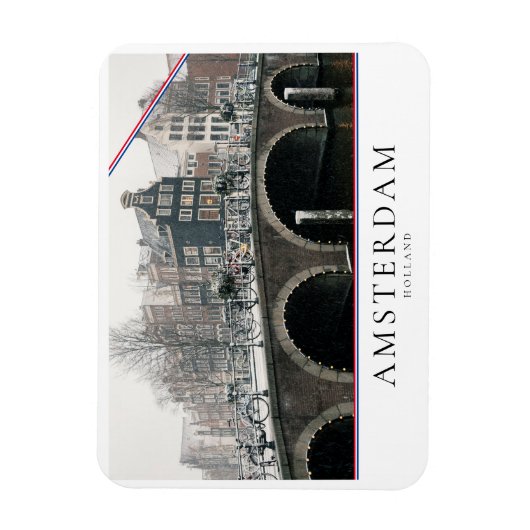 Kanal in Amsterdam im Winter Magnet (Vertikal)