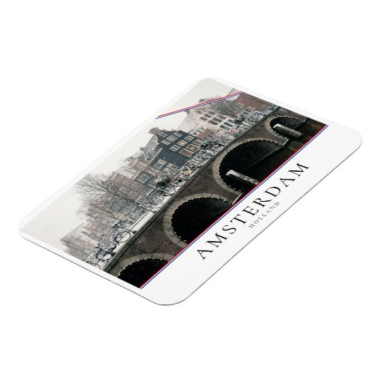 Kanal in Amsterdam im Winter Magnet (Linke Seite)