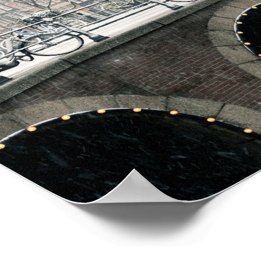 Kanal in Amsterdam im Winter Poster (Ecke)