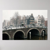 Kanal in Amsterdam im Winter Poster (Vorne)