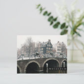 Kanal in Amsterdam im Winter Postkarte (Stehend Vorderseite)