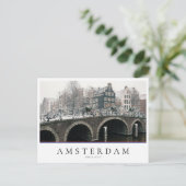 Kanal in Amsterdam im Winter Postkarte (Stehend Vorderseite)