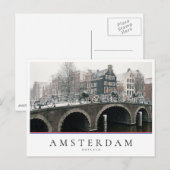 Kanal in Amsterdam im Winter Postkarte (Vorne/Hinten)