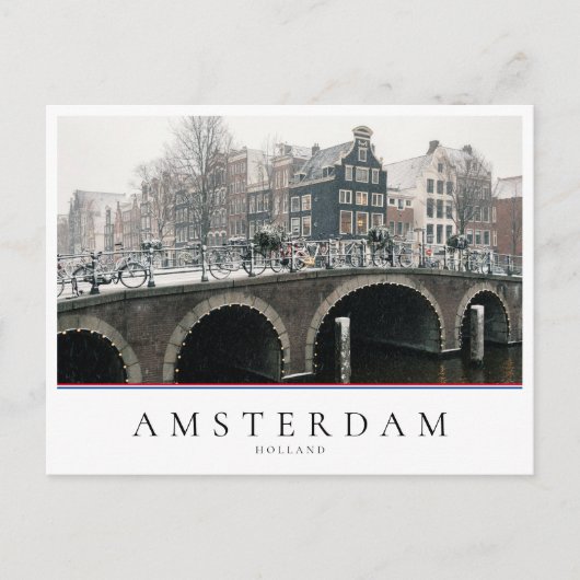 Kanal in Amsterdam im Winter Postkarte (Vorderseite)