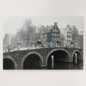 Kanal in Amsterdam im Winter Puzzle (Horizontal)