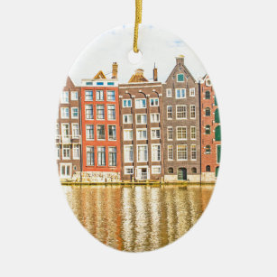 Kanal in Amsterdam Keramikornament
