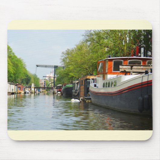 Kanal in Amsterdam Mousepad (Vorne)