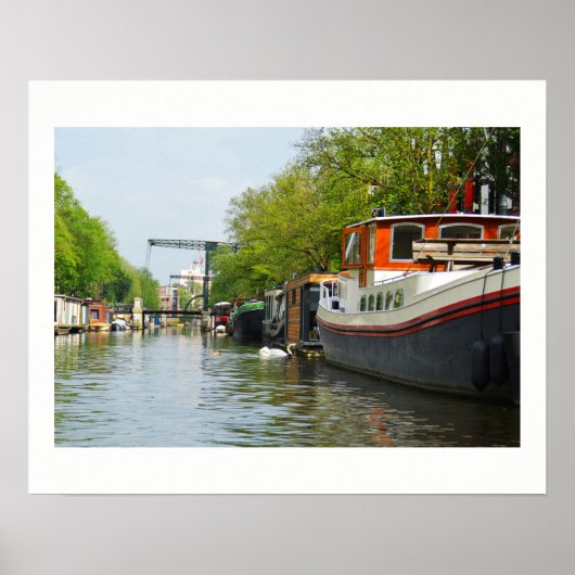 Kanal in Amsterdam Poster (Vorne)