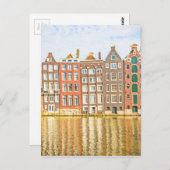 Kanal in Amsterdam Postkarte (Vorne/Hinten)