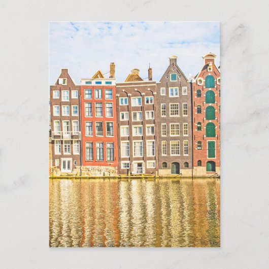 Kanal in Amsterdam Postkarte (Vorderseite)