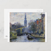 Kanal in Amsterdam von Claude Monet Postkarte (Vorne/Hinten)