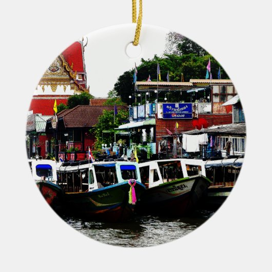 Kanal in Bangkok Thailand Keramik Ornament (Vorne)