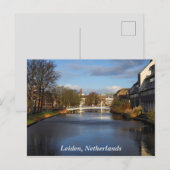 Kanal in Leiden, Niederlande, Postcard Postkarte (Vorne/Hinten)