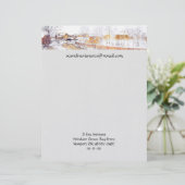 Kanal in schneebewaldetem Holzschlauch Briefkopf (Stehend Vorderseite)