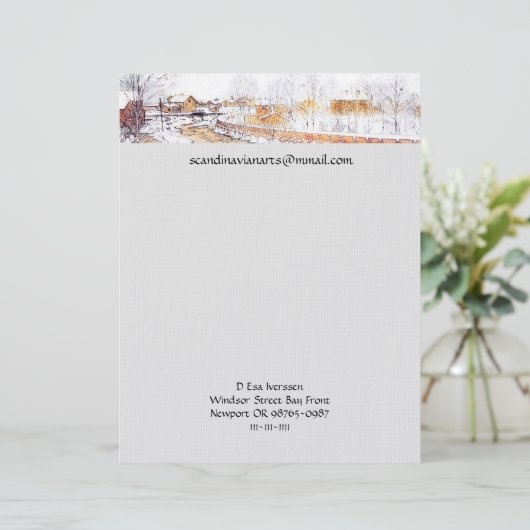 Kanal in schneebewaldetem Holzschlauch Briefkopf (Stehend Vorderseite)