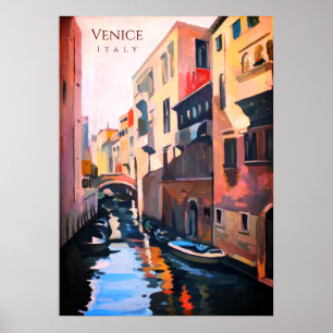 Kanal in Venedig Italien Poster