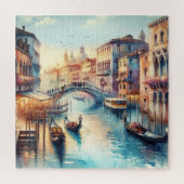 Kanal in Venedig Italien Wasserfarbenpuzzle Puzzle (Vertikal)
