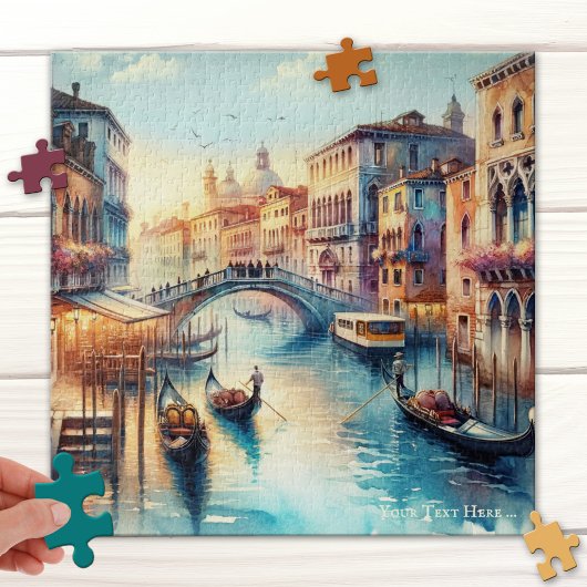 Kanal in Venedig Italien Wasserfarbenpuzzle Puzzle