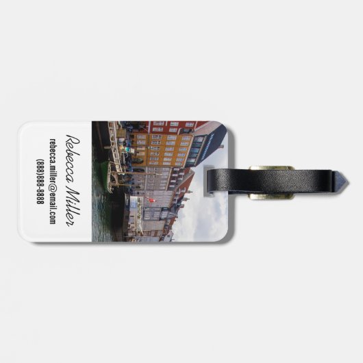 Kanal mit Booten| Kopenhagen Gepäckanhänger (Rückseite horizontal)