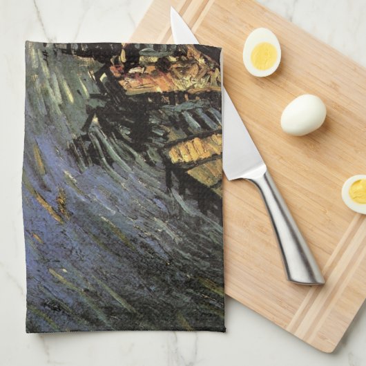 Kanal mit Frauen waschen von Vincent van Gogh Geschirrtuch (Viertel Falte)