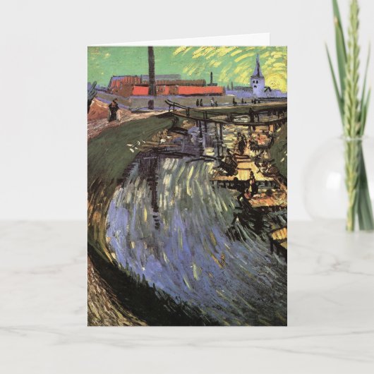 Kanal mit Frauen waschen von Vincent van Gogh Karte (Vorderseite)