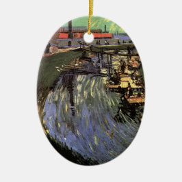 Kanal mit Frauen waschen von Vincent van Gogh Keramik Ornament