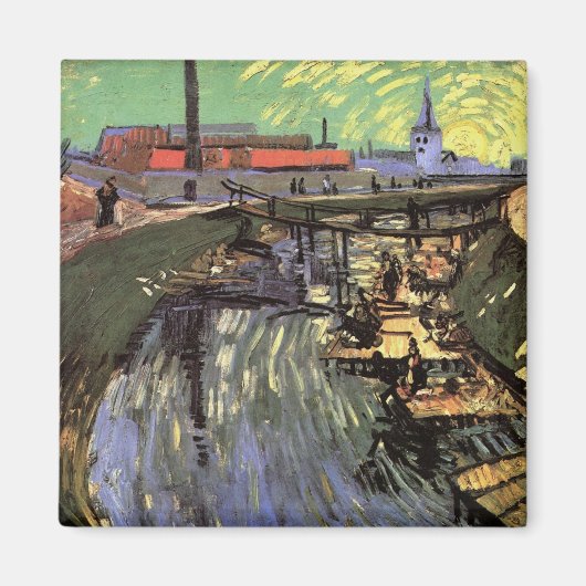 Kanal mit Frauen waschen von Vincent van Gogh Magnet (Vorne)