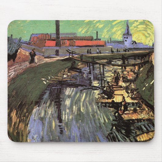 Kanal mit Frauen waschen von Vincent van Gogh Mousepad (Vorne)