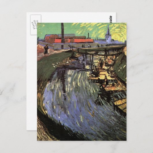 Kanal mit Frauen waschen von Vincent van Gogh Postkarte (Vorne/Hinten)