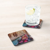 Kanal mit traditioneller Gondel in Venedig, Italie Getränkeuntersetzer (Rechte Seite)