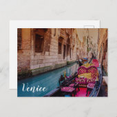 Kanal mit traditioneller Gondel in Venedig, Italie Postkarte (Vorne/Hinten)