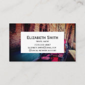 Kanal mit traditioneller Gondel in Venedig, Italie Visitenkarte (Rückseite)