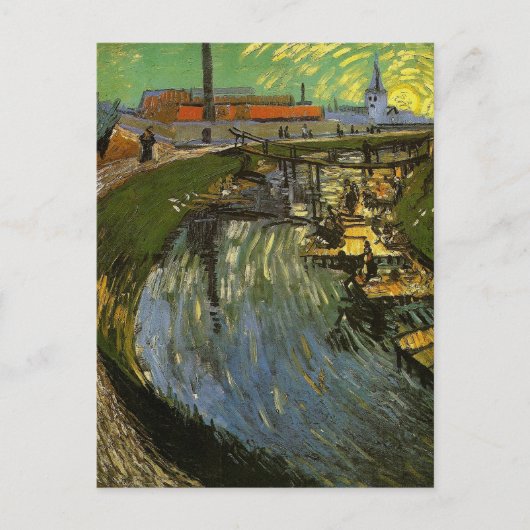 Kanal mit Washerwomen, Vincent van Gogh Postkarte (Vorderseite)