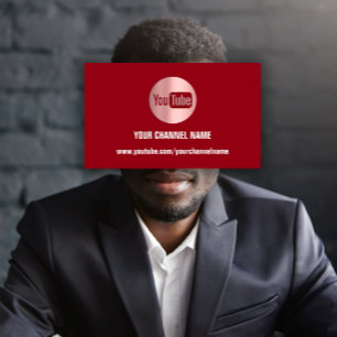 KANAL NAME YOU TUBER LOGO QR CODE ROSE BURGUNDY VISITENKARTE