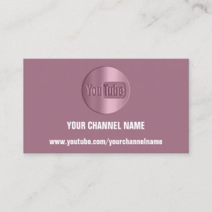 KANAL NAME YOU TUBER LOGO QR CODE ROSE VIOLET VISITENKARTE