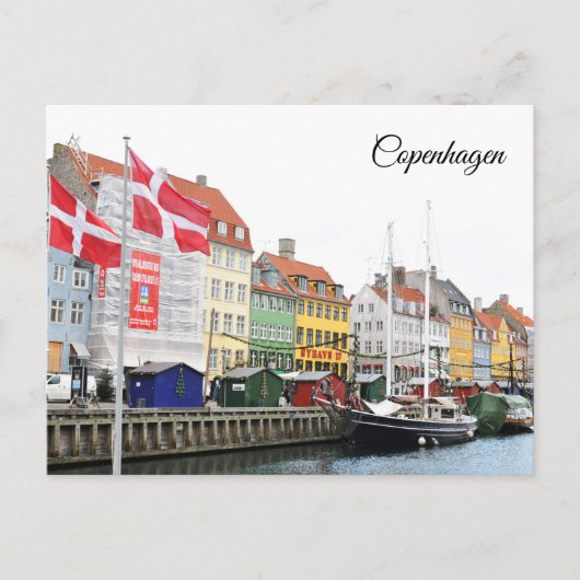 Kanal Nyhavn in Kopenhagen, Danmark Postkarte (Vorderseite)
