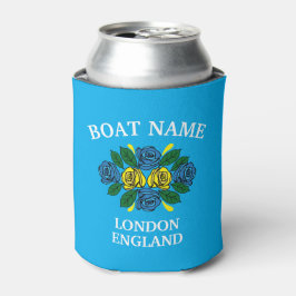Kanal-Schmalboot Blaue Rosen Bootsname Dosenkühler