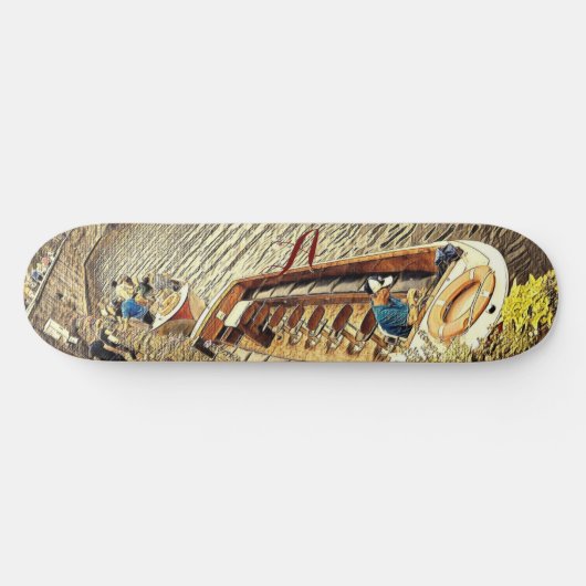 Kanal Segelschiff Pathway Landschaft. Abstrakter K Skateboard (Horizontal)