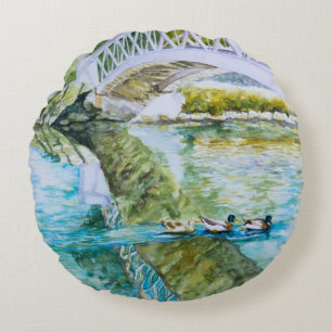 Kanal-Überfahrt Rundes Kissen