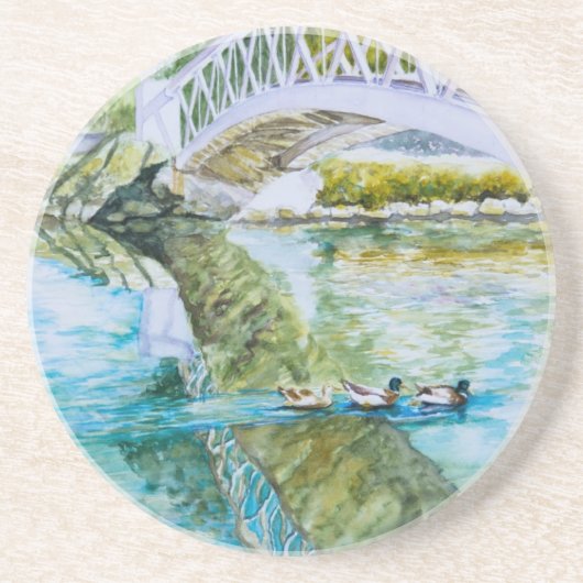 Kanal-Überfahrt Sandstein Untersetzer (Vorne)