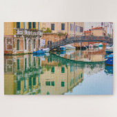 Kanal Venedig und Brücke mit Reflektionen, Italien Puzzle (Horizontal)