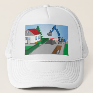 Kanalbaustelle Truckerkappe