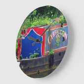 Kanalboot Große Wanduhr (Winkel)