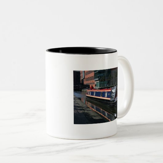 Kanalboot Zweifarbige Tasse (VorderseiteRechts)