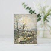 Kanalboote bei Sonnenuntergang Postkarte (Stehend Vorderseite)