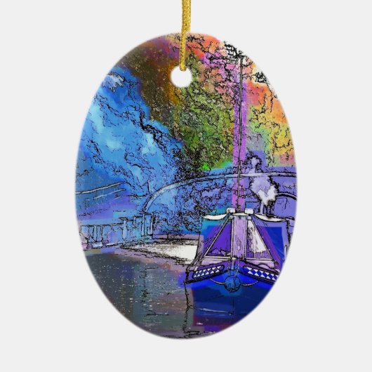 KANALBOOTE KERAMIKORNAMENT (Vorne)